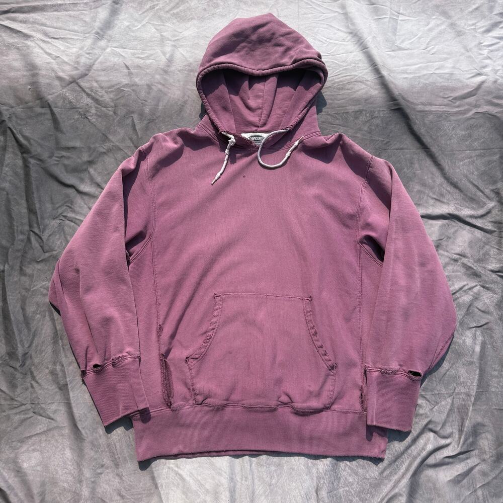 Vintage 80's Symthe Faded Purple Pro Weave Hoodie Pullover Sweatshirt Sz Medium